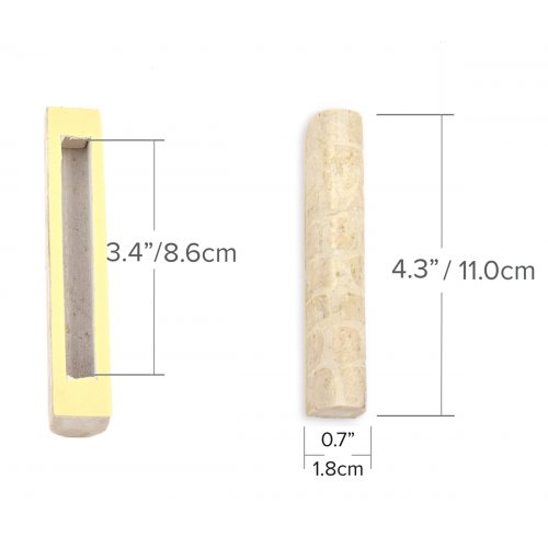 Jerusalem Stone Mezuzah Case, Off-White - 4.3