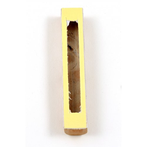 Jerusalem Stone Mezuzah Case with Western Wall Image, Brown and White - 4.3