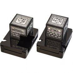 Pair of Plastic Tefillin Boxes - Black with Plaque